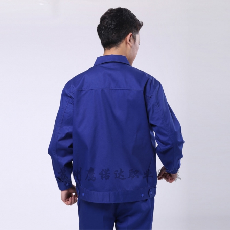 艷藍(lán)滌棉紗卡生產(chǎn)加工工作服AC082-SC